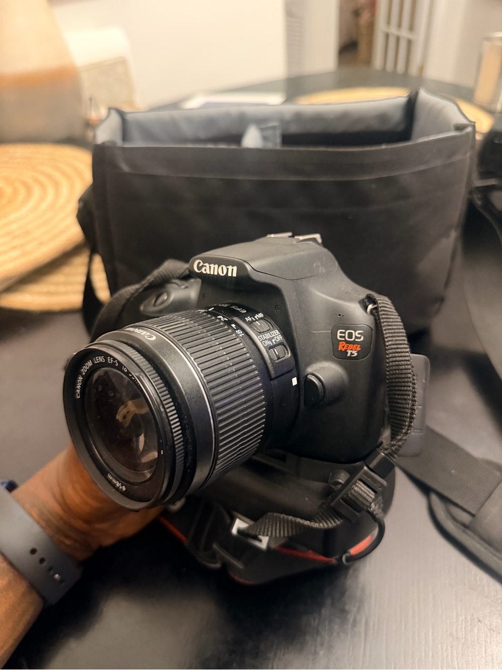 Canon EOS Rebel T5 DSLR Camera in Black with Standard EF-S Lens